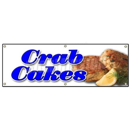 Signmission CRAB CAKES BANNER SIGN crabs cake seafood signs Maryland fried sandwich B-72 Crab Cakes